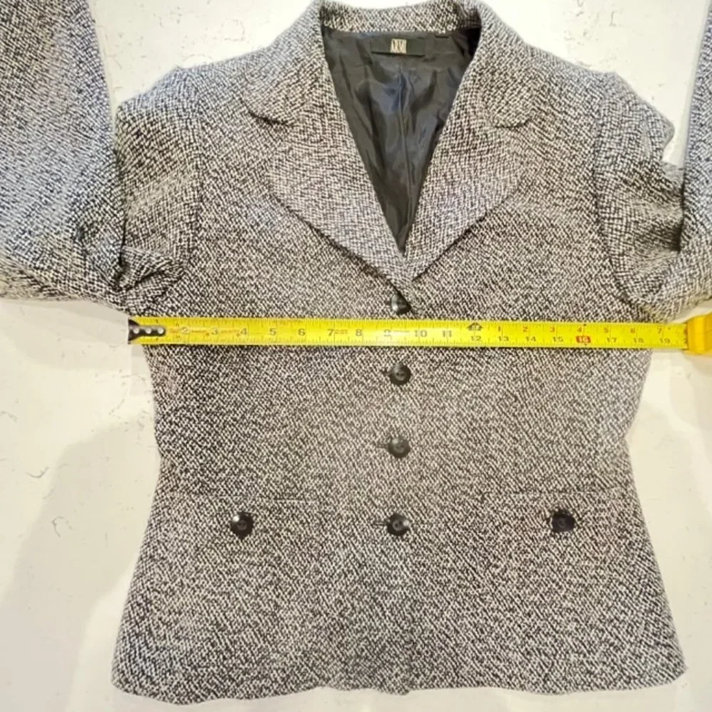 ARMI Size 8 Roxi Blazer Wool Blend Tweed Button Up Coat Jacket - Picture 10 of 13
